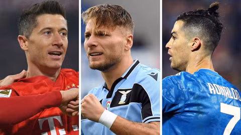 Chiếc giày vàng châu Âu 2019/20: Ronaldo bị Immobile vượt, khó đuổi kịp Lewandowski