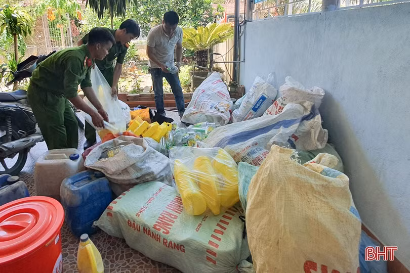 Bắt quả tang hộ dân có hành vi sản xuất nước rửa chén giả với số lượng lớn ở Hà Tĩnh