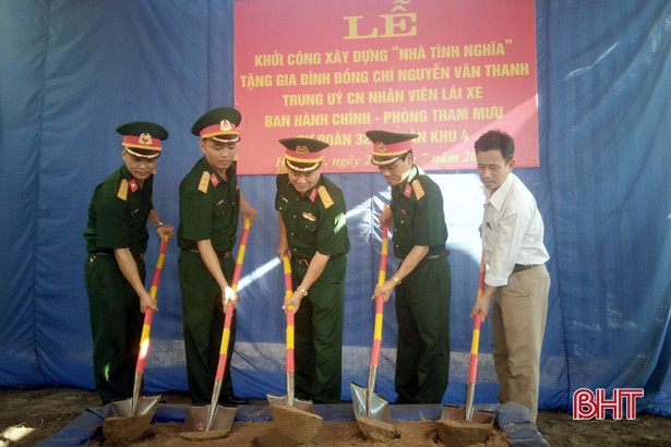 Xây nhà tình nghĩa cho gia đình trung úy người Hà Tĩnh thuộc Sư đoàn 324