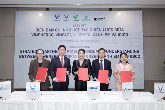 Vinenergo, VinFast, V-Green và Xanh SM hợp tác với IDICO “xanh hóa” các khu công nghiệp