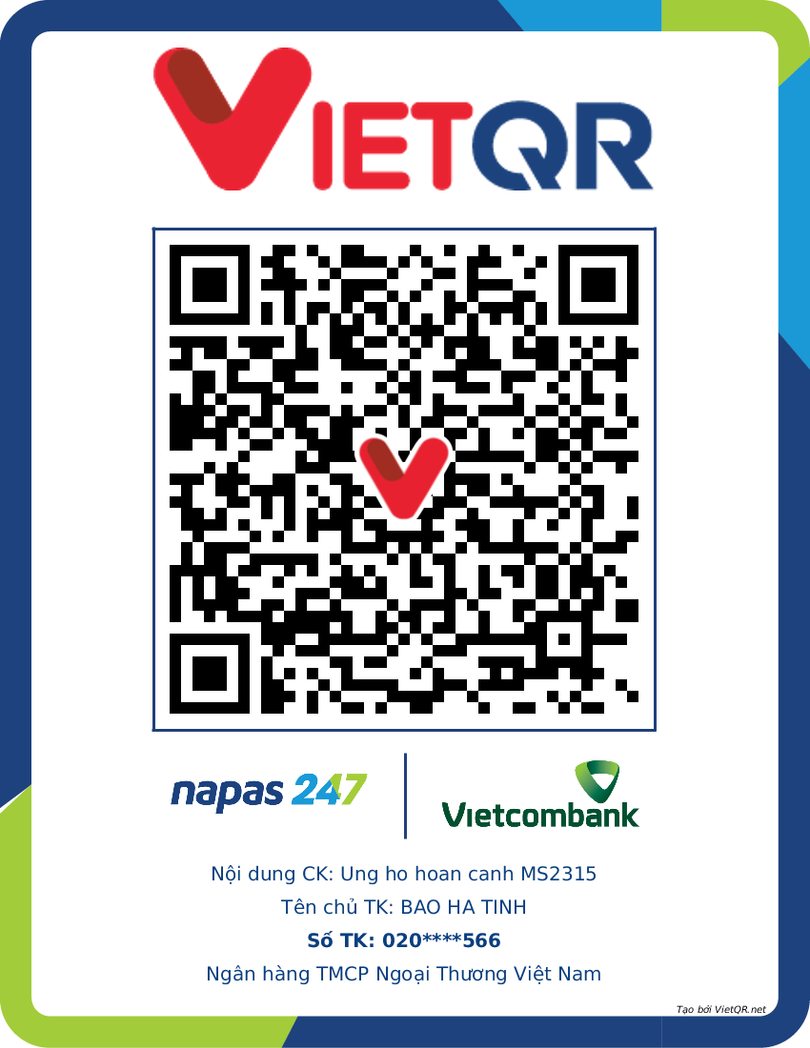 Báo Hà Tĩnh trao tiền ủng hộ của bạn đọc cho hoàn cảnh MS2315