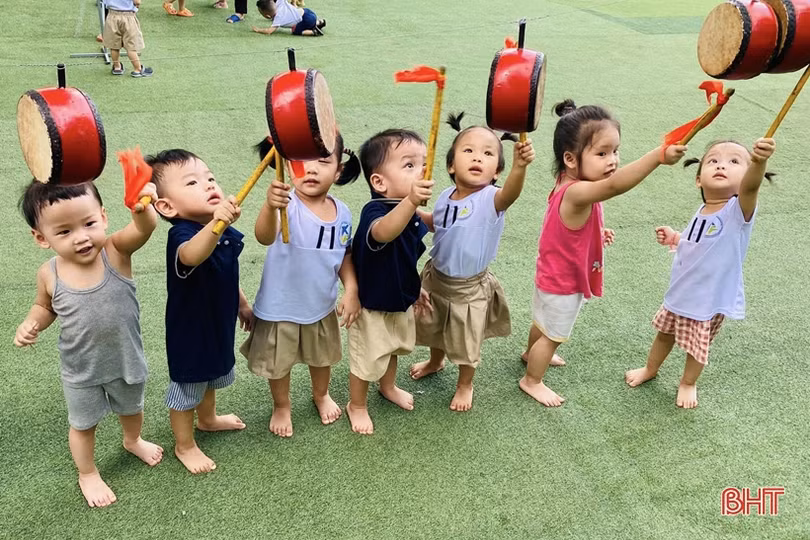 Hấp dẫn các hoạt động ngoại khóa ở Trường Mầm non Trung Kiên