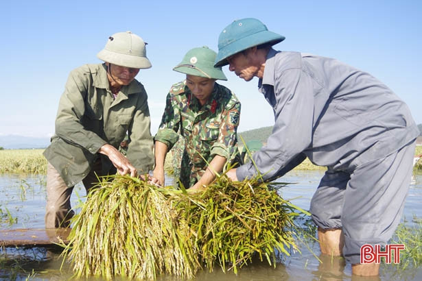 Gần 1.000 cán bộ, chiến sỹ BCH Quân sự Hà Tĩnh giúp nhân dân khắc phục hậu quả sau lũ