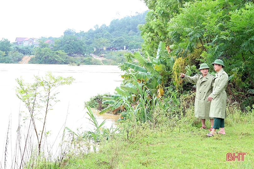 Mưa kết hợp thủy điện xả lũ, nước sông Ngàn Phố vùng hạ Hương Sơn dâng nhanh