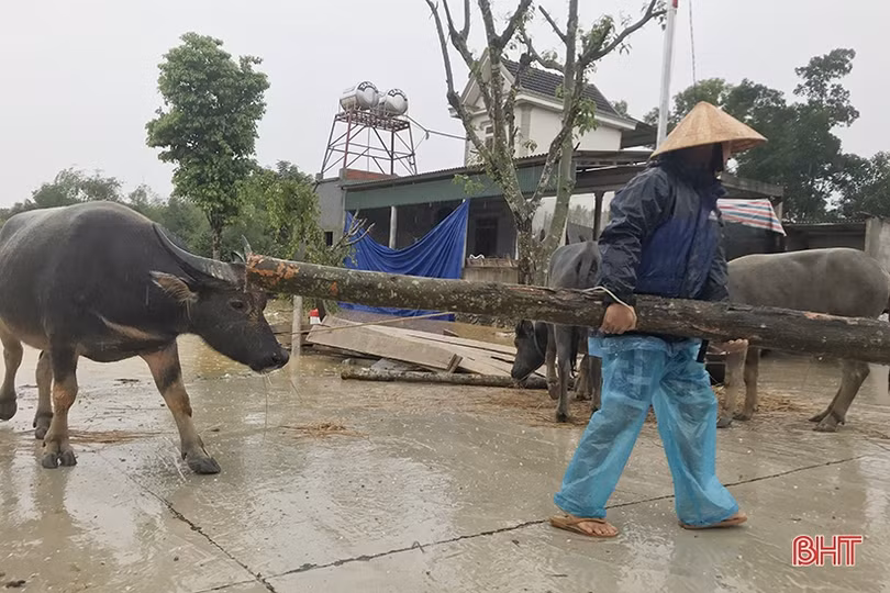 Nước vây tứ phía, người dân Hương Khê tất tưởi ôm đồ chạy lũ