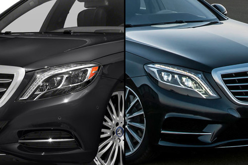 Cùng xe một hãng, nhưng dải đèn màu vàng ở góc đèn pha cho biết xe theo chuẩn của Mỹ. cach nhan dien xe nhap my o viet nam