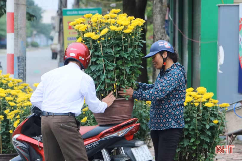 Phố hoa Hà Tĩnh chiều 30 tết: Mai “sạch trơn”, đào và quất hạ giá