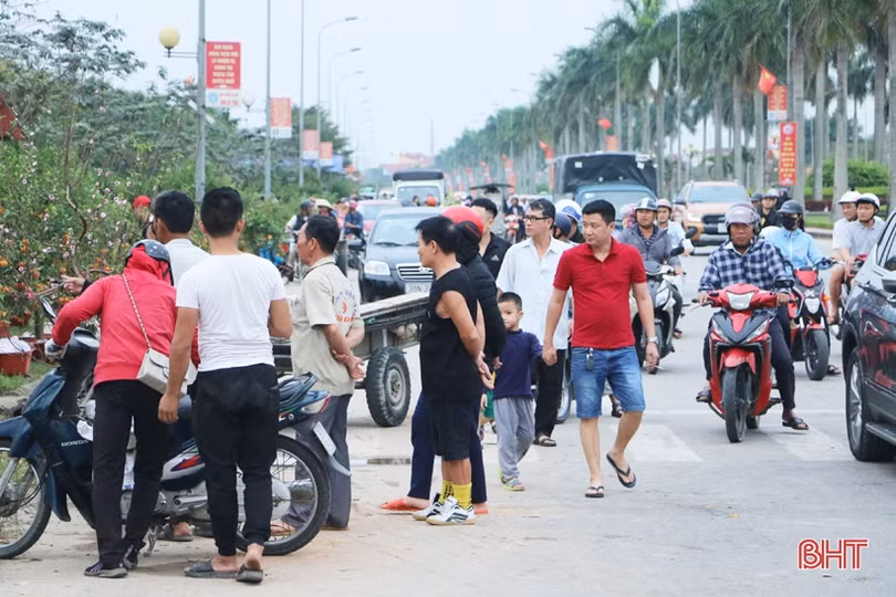 Phố hoa Hà Tĩnh chiều 30 tết: Mai “sạch trơn”, đào và quất hạ giá