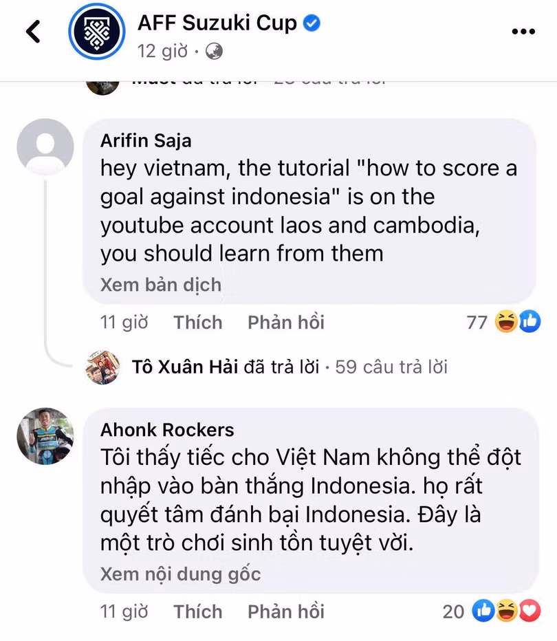 CĐV Indonesia: “Trình độ Campuchia, Lào hơn Việt Nam