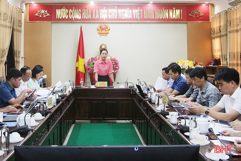 Trưởng ban Văn hóa - Xã hội Đào Thị Anh Nga chủ trì cuộc làm việc. toàn cảnh copy.jpg