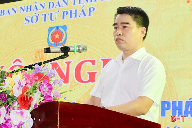 Phó Giám đốc Sở Tư pháp Đinh Văn Hồng bế mạc hội nghị. IMG_7590 copy.jpg