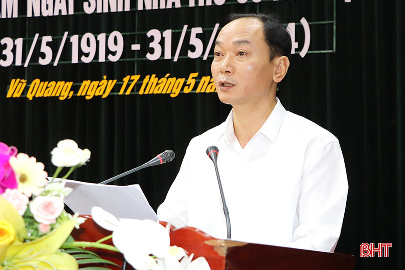 Phó Bí thư Thường trực Huyện ủy Vũ Quang Nguyễn Thiều Quang phát biểu tại buổi lễ. z5448717527333_b3de87e39da46536c2f82318531399e2 copy.jpg