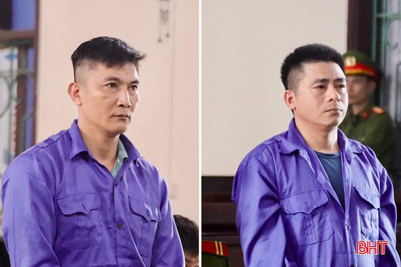 Chiều 25/3, Tòa án nhân dân tỉnh Hà Tĩnh mở phiên tòa xét xử sơ thẩm hình sự đối với bị cáo Trương Đình Bôn (bên phải, SN 1979, trú tổ 14, khu phố 18, phường 1, TP Đông Hà, Quảng Trị) về tội “Mua bán trái phép chất ma túy”; Nguyễn Văn Đạm (SN 1980, trú thôn Phố Thịnh, xã Gia Phố, Hương Khê) về tội “Tàng trữ trái phép chất ma túy”. 06F96700-C705-450B-A1DF-16A40CCE73BC copy.jpg