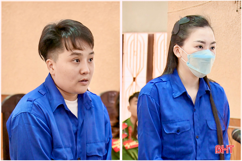Sáng 27/3, Tòa án nhân dân tỉnh Hà Tĩnh mở phiên tòa xét xử sơ thẩm hình sự đối với bị cáo Nguyễn Thị Bích Mỹ (SN 1994, trú thôn 1, xã Đức Bồng, huyện Vũ Quang - bên trái) và bị cáo Nguyễn Thị Huế (SN 1996, số nhà 33, đường Nguyễn Cư Trinh, phường Nam Lý, TP Đồng Hới, Quảng Bình) về tội “Mua bán trái phép chất ma tuý”. IMG_6800 2 copy.jpg