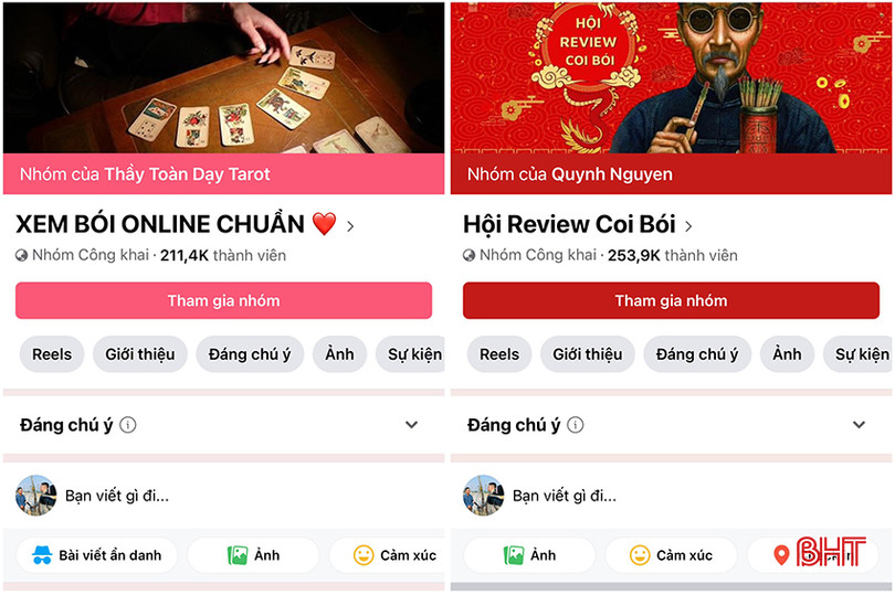 Các hội nhóm xem bói “online” xuất hiện tràn lan trên mạng xã hội với đủ mọi “dịch vụ tâm linh” như: tử vi, chọn ngày đẹp, xem tuổi, tìm người thất lạc... w3.jpg