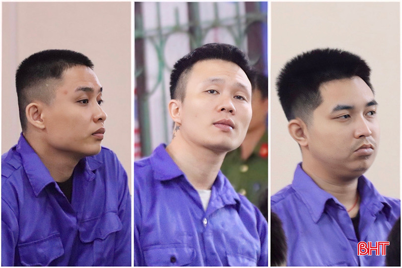 Các bị cáo (từ trái qua): Nguyễn Quốc Cường, Phan Mạnh Hùng và Nguyễn Khắc Tiệp tại phiên xử. IMG_7198 2 copy.jpg