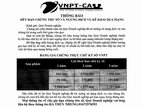 Nội dung email của kẻ mạo danh Tập đoàn gửi khách hàng sử dụng VNPT