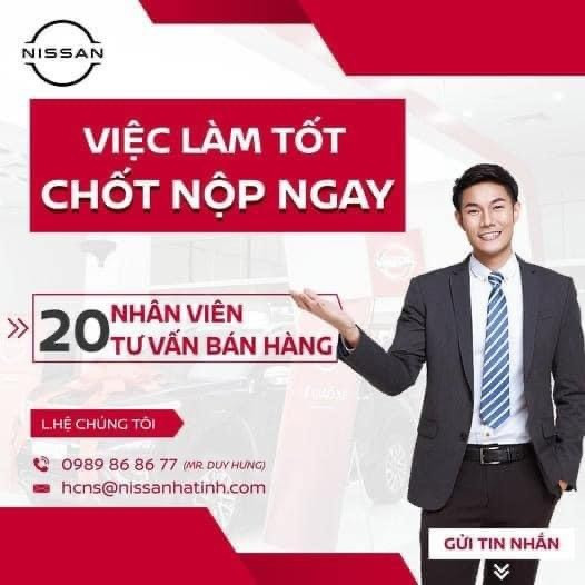 Nissan Hà Tĩnh - Bình Thủy tuyển 20 nhân viên tư vấn bán hàng