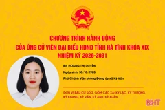 Chương trình hành động của ứng cử viên HĐND tỉnh khóa XIX Hoàng Thị Duyên