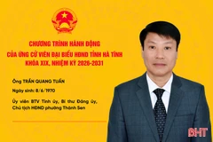 Chương trình hành động của ứng cử viên đại biểu HĐND tỉnh khoá XIX Trần Quang Tuấn 