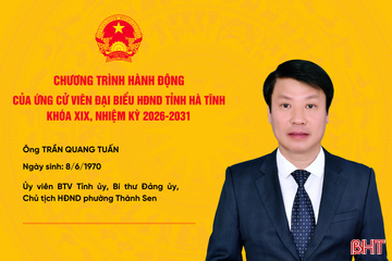Chương trình hành động của ứng cử viên đại biểu HĐND tỉnh khoá XIX Trần Quang Tuấn 
