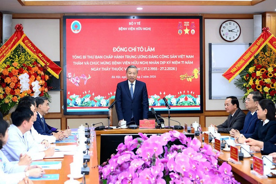 Phát biểu của Tổng Bí thư Tô Lâm tại buổi thăm, chúc mừng ngành y tế và Bệnh viện Hữu Nghị