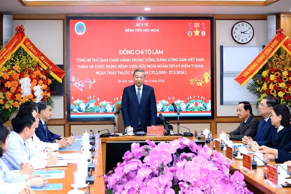 Phát biểu của Tổng Bí thư Tô Lâm tại buổi thăm, chúc mừng ngành y tế và Bệnh viện Hữu Nghị