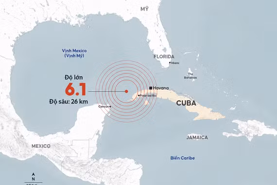 Động đất mạnh nhất 146 năm làm rung chuyển Cuba, Mexico