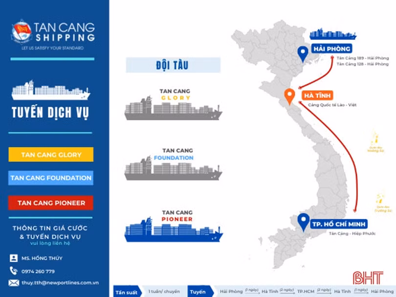 Sẽ có 4 chuyến tàu container cập cảng Vũng Áng trong tháng 6 tới