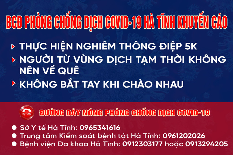 Hà Tĩnh đưa ra khuyến cáo mới về phòng chống dịch Covid-19
