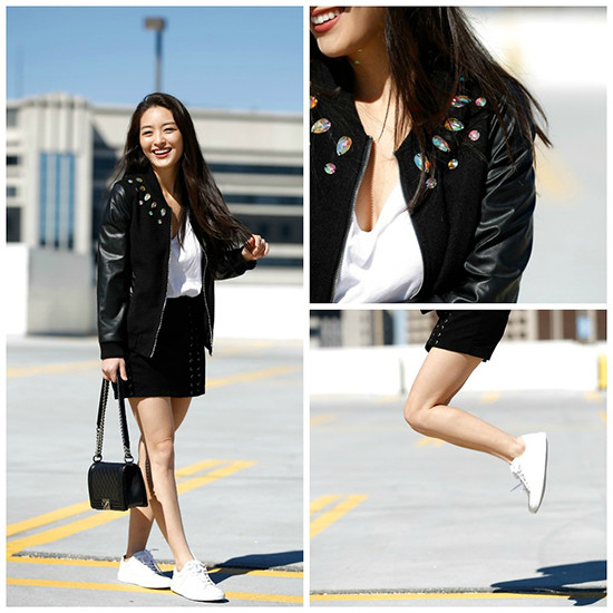 phoi trang phuc dep cung kieu ao thun don gian