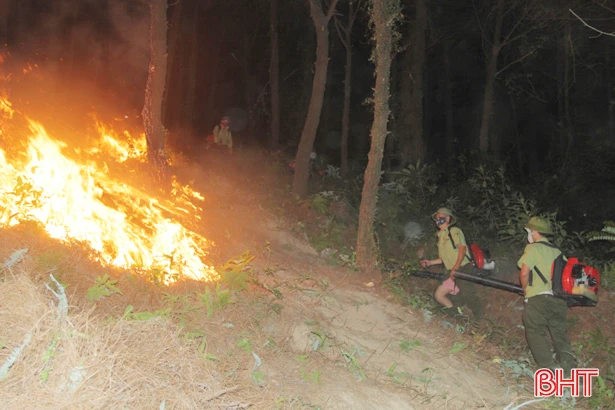 Cháy rừng ở Nghi Xuân: Lực lượng chức năng ngăn đám cháy bùng phát trở lại