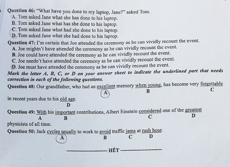 Gợi ý đáp án đề thi THPT quốc gia 2019 môn tiếng Anh