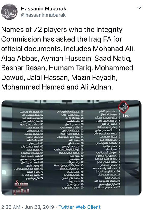 Nửa đội hình Iraq thắng Việt Nam bị điều tra tiêu cực, cấm thi đấu