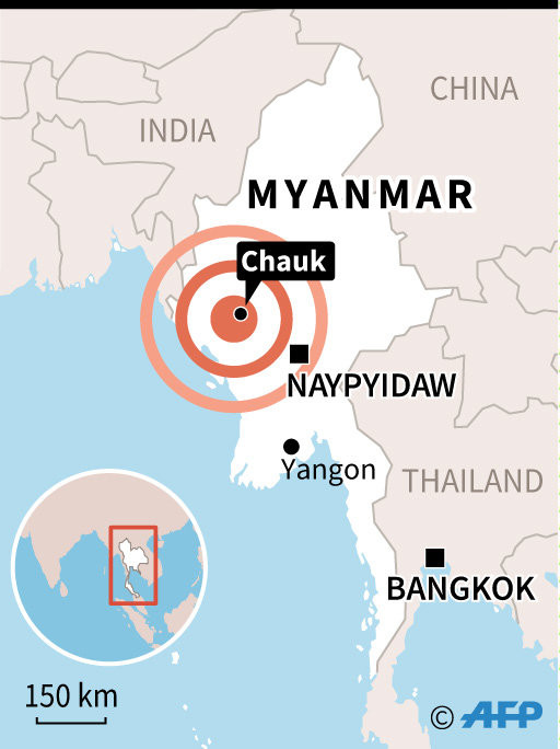dong dat o myanmar 4 nguoi chet 68 ngoi chua bi pha huy