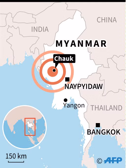 dong dat o myanmar 4 nguoi chet 68 ngoi chua bi pha huy