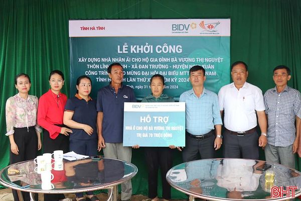 BIDV hỗ trợ xây nhà nhân ái ở Nghi Xuân, Hương Khê