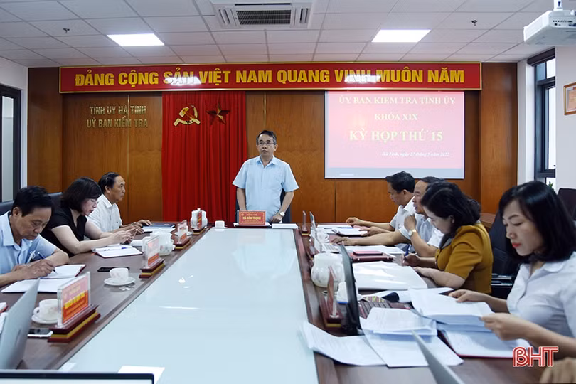 Ủy ban Kiểm tra Tỉnh ủy Hà Tĩnh thông báo kết quả kỳ họp 15