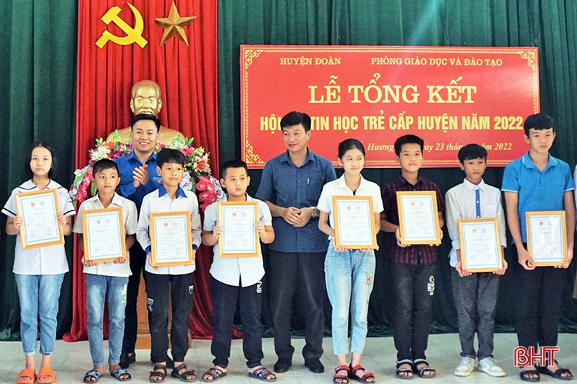 23 học sinh đạt giải tại Hội thi Tin học trẻ huyện Hương Khê năm 2022