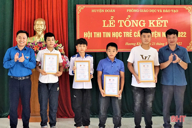 23 học sinh đạt giải tại Hội thi Tin học trẻ huyện Hương Khê năm 2022