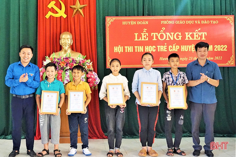 23 học sinh đạt giải tại Hội thi Tin học trẻ huyện Hương Khê năm 2022