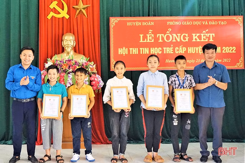 23 học sinh đạt giải tại Hội thi Tin học trẻ huyện Hương Khê năm 2022