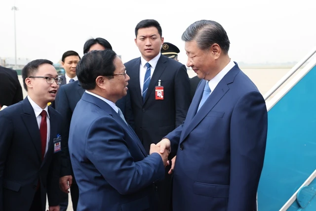 Thủ tướng Phạm Minh Chính đón Tổng Bí thư, Chủ tịch nước Trung Quốc Tập Cận Bình