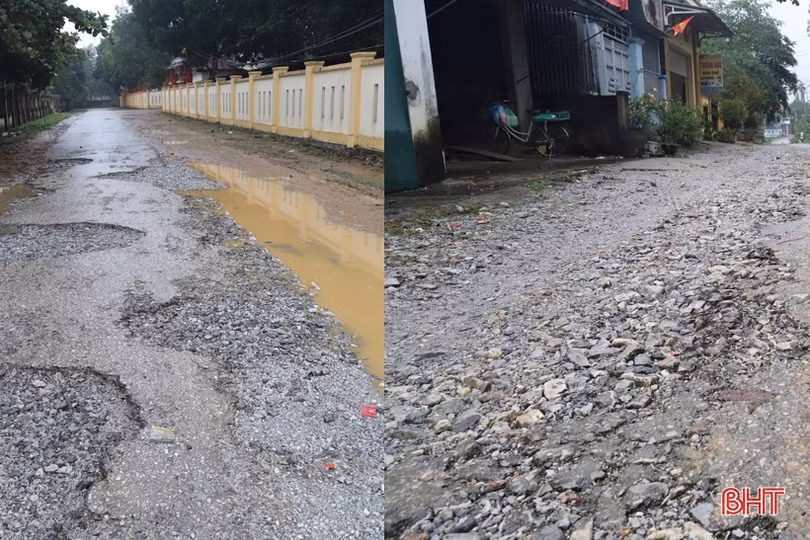 Nhiều tuyến đường ở thị trấn Hương Khê xuống cấp, hư hỏng nặng