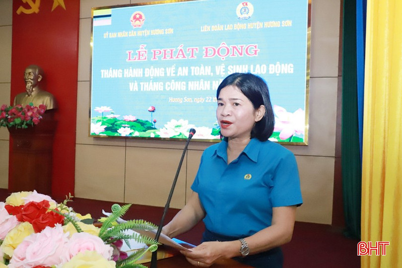 Chủ tịch LĐLĐ Cù Bích Thuận phát động Tháng Công nhân và Tháng hành động về ATVSLĐ năm 2025.