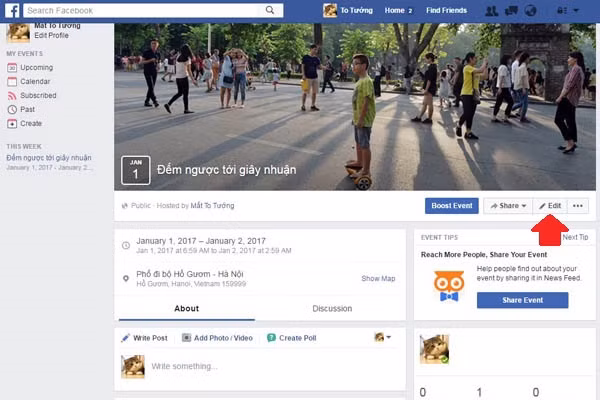 huong dan tao su kien facebook de len ke hoach tu tap