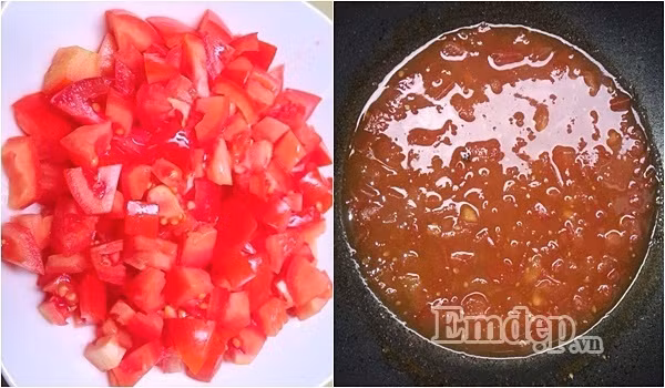 bua toi gian di ma ngon com voi mon dau sot thit vien ca chua