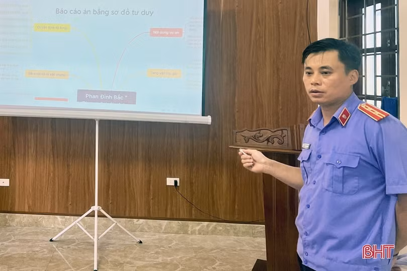 Kiểm sát viên TX Hồng Lĩnh sẽ báo cáo án bằng sơ đồ tư duy