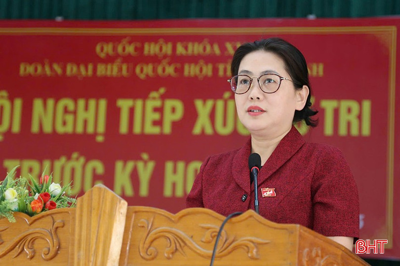 Đại biểu Phan Thị Nguyệt Thu - Chánh án TAND tỉnh Hà Tĩnh báo cáo dự kiến nội dung, chương trình Kỳ họp thứ 9, Quốc hội khóa XV. bqbht_br_dcs-1289-copy.jpg