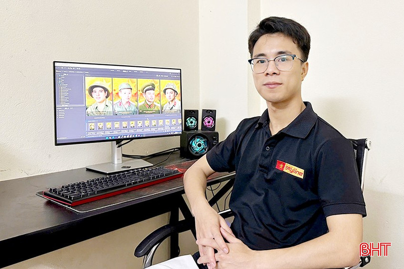 Quốc Anh gắn bó với nghề phục chế ảnh từ năm 2021. bqbht_br_anh-56-copy.jpg